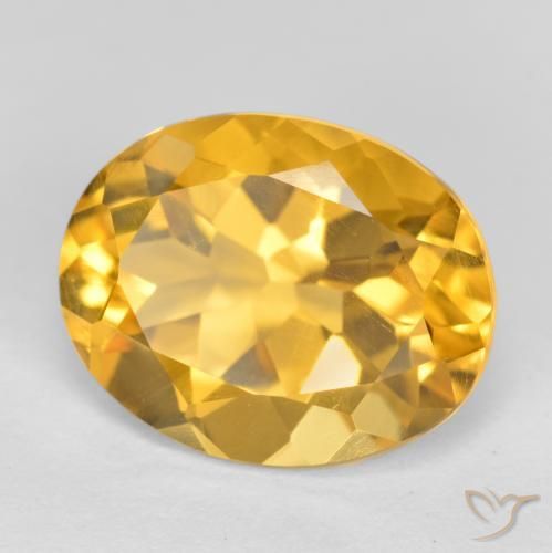 2.90 ct Golden Citrine Stone, Natural Citrine in Oval Facet Shape for Sale