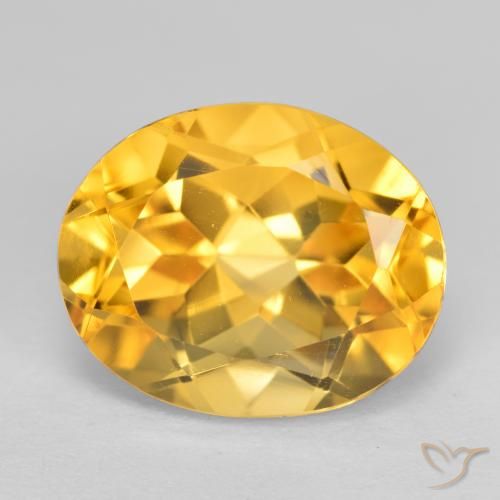 Medium Golden Citrine Gem - 4.2ct Oval Facet (ID: 568503)