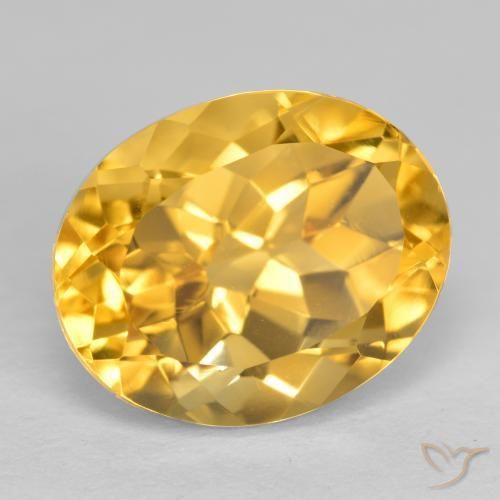 3.77 ct Golden Citrine Stone, Natural Citrine in Oval Facet Shape for Sale
