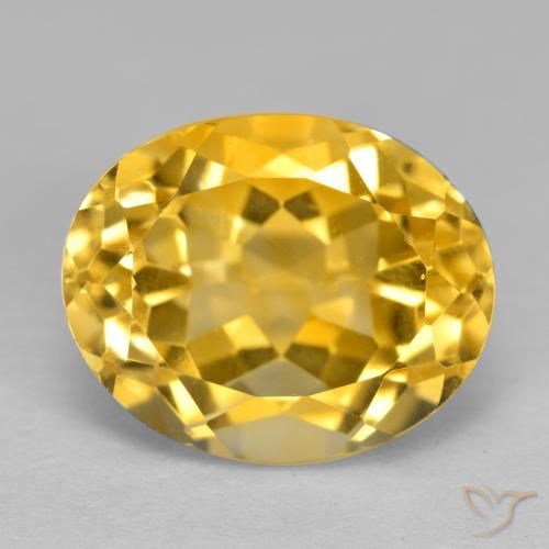 4.44ct Natural Medium-Dark Golden Citrine, Oval, VVS-VS