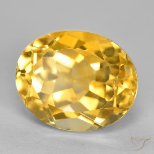 4.44 ct Golden Citrine Stone, Natural Citrine in Oval Facet Shape for Sale