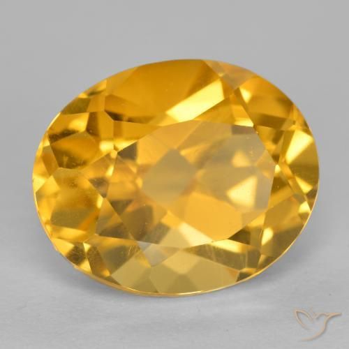 3.86 ct Golden Citrine Stone, Natural Citrine in Oval Facet Shape for Sale