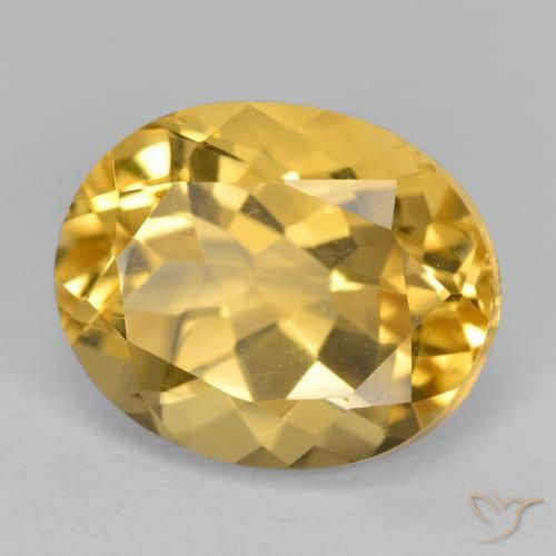 3.66 ct Golden Citrine Stone, Natural Citrine in Oval Facet Shape for Sale