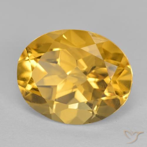 3.52 ct Golden Citrine Stone, Natural Citrine in Oval Facet Shape for Sale