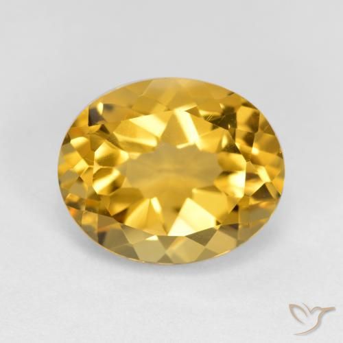 3.44ct Natural Medium Golden Citrine, Oval, VVS