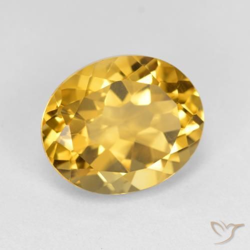 3.44 ct Golden Citrine Stone, Natural Citrine in Oval Facet Shape for Sale