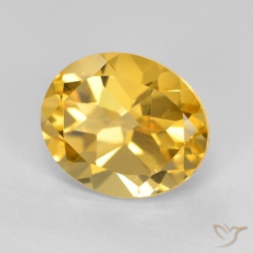 3.81 ct Golden Citrine Stone, Natural Citrine in Oval Facet Shape for Sale