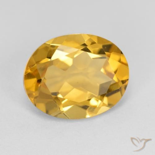 3.58 ct Golden Citrine Stone, Natural Citrine in Oval Facet Shape for Sale