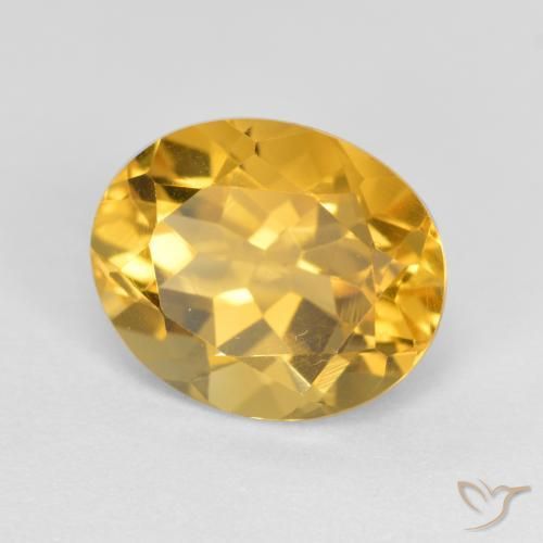 3.40 ct Golden Citrine Stone, Natural Citrine in Oval Facet Shape for Sale