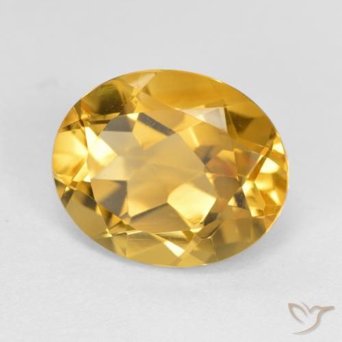 3.59 ct Golden Citrine Stone, Natural Citrine in Oval Facet Shape for Sale