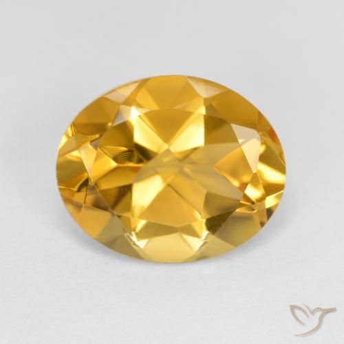 3.18ct Natural Medium-Dark Golden Citrine, Oval, VVS-VS