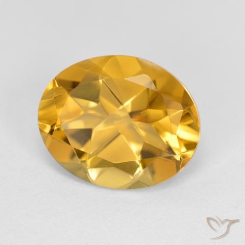 3.18 ct Golden Citrine Stone, Natural Citrine in Oval Facet Shape for Sale