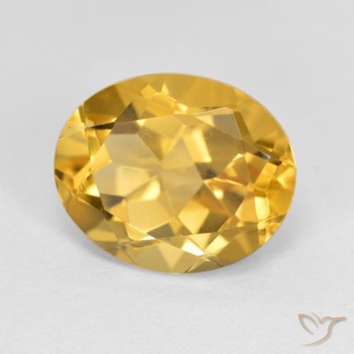 3.61 ct Golden Citrine Stone, Natural Citrine in Oval Facet Shape for Sale