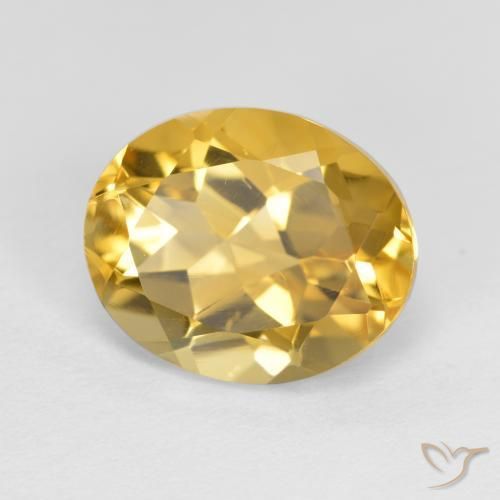 3.56 ct Golden Citrine Stone, Natural Citrine in Oval Facet Shape for Sale