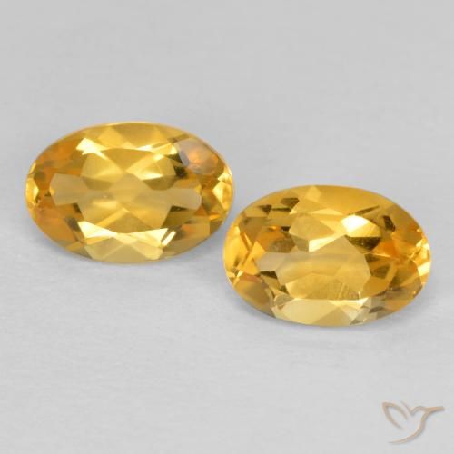 0.82ctw Natural Deep Golden Orange Citrine, Oval, VVS-VS