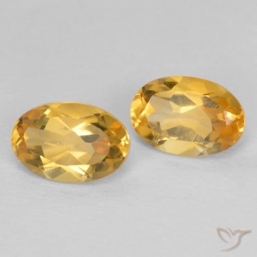 0.82 ctw Golden Citrine Stones, Natural Citrine in Oval Facet Shape for Sale