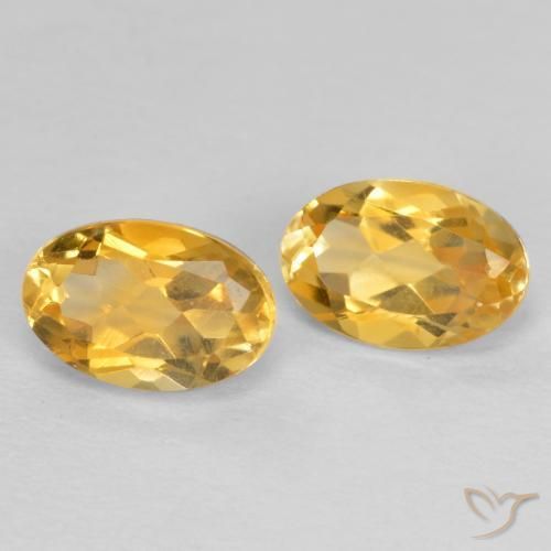 0.90 ctw Golden Citrine Stones, Natural Citrine in Oval Facet Shape for Sale