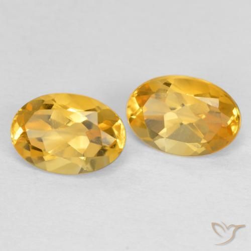 0.85 ctw Golden Citrine Stones, Natural Citrine in Oval Facet Shape for Sale