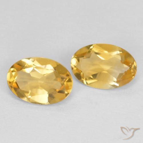 0.81 ctw Golden Citrine Stones, Natural Citrine in Oval Facet Shape for Sale