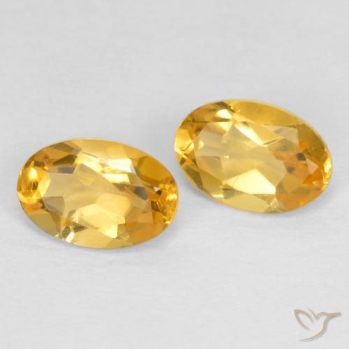 0.80 ctw Golden Citrine Stones, Natural Citrine in Oval Facet Shape for Sale