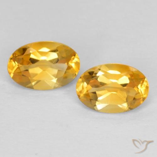 0.84 ct Yellow Citrine, 6 x 4.1 mm Oval Cut From Brazil, Photo A