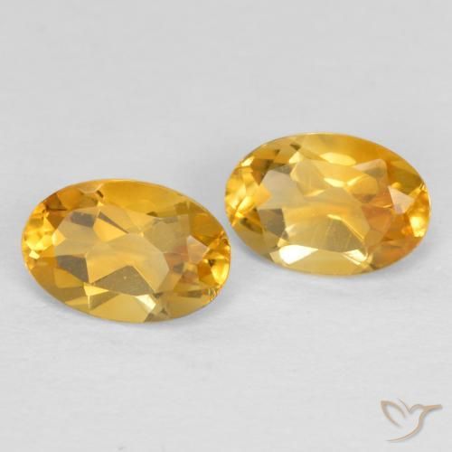 0.84 ctw Golden Citrine Stones, Natural Citrine in Oval Facet Shape for Sale