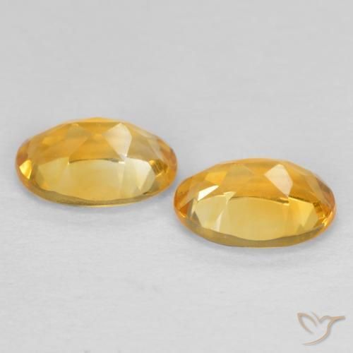 Citrine Gemstones in 6 x 4 mm (calibrated) Size for Sale, Citrine Stones in Medium-Dark Golden Color