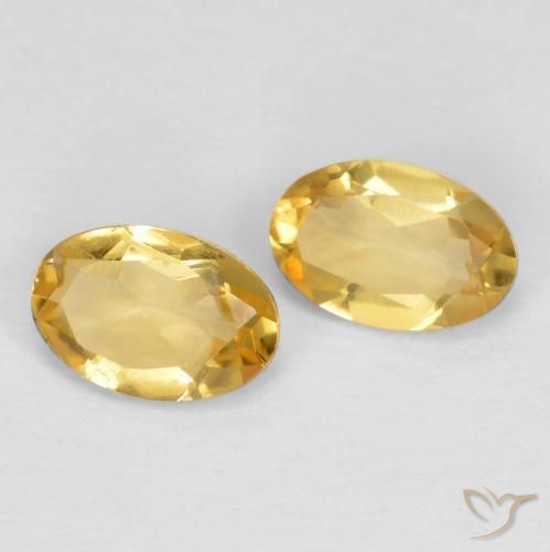 0.74 ctw Golden Citrine Stones, Natural Citrine in Oval Facet Shape for Sale