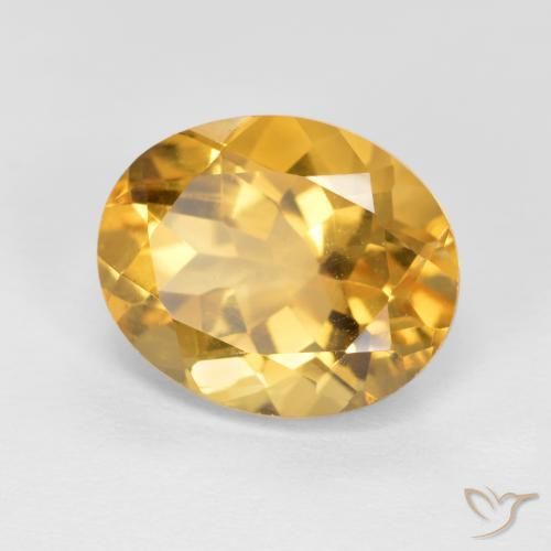 3.42 ct Golden Citrine Stone, Natural Citrine in Oval Facet Shape for Sale
