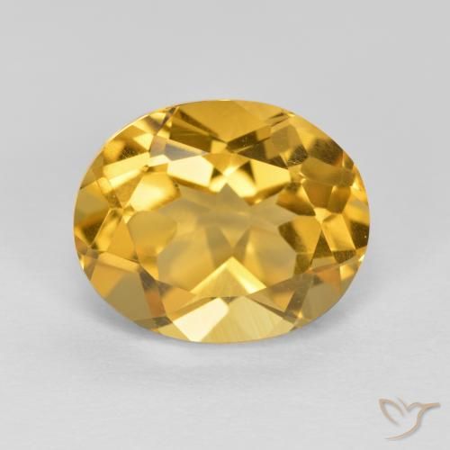 3.65ct Natural Medium Golden Citrine, Oval, VVS-VS