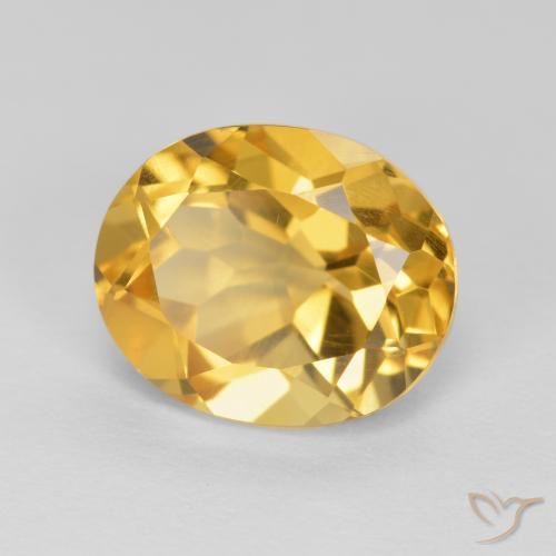 3.65 ct Golden Citrine Stone, Natural Citrine in Oval Facet Shape for Sale