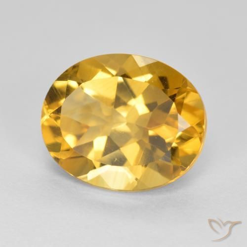 3.50 ct Golden Citrine Stone, Natural Citrine in Oval Facet Shape for Sale