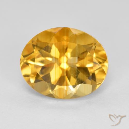 3.71 ct Golden Citrine Stone, Natural Citrine in Oval Facet Shape for Sale