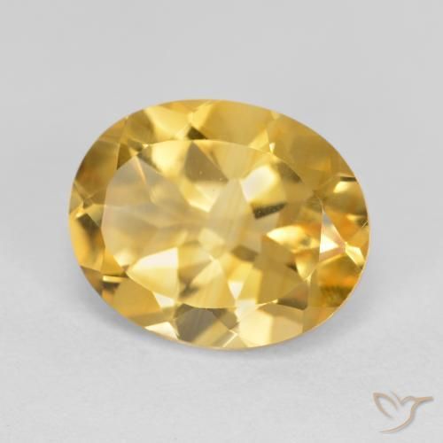 3.38 ct Golden Citrine Stone, Natural Citrine in Oval Facet Shape for Sale