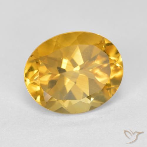 3.66 ct Golden Citrine Stone, Natural Citrine in Oval Facet Shape for Sale