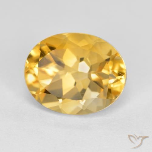 3.74 ct Golden Citrine Stone, Natural Citrine in Oval Facet Shape for Sale