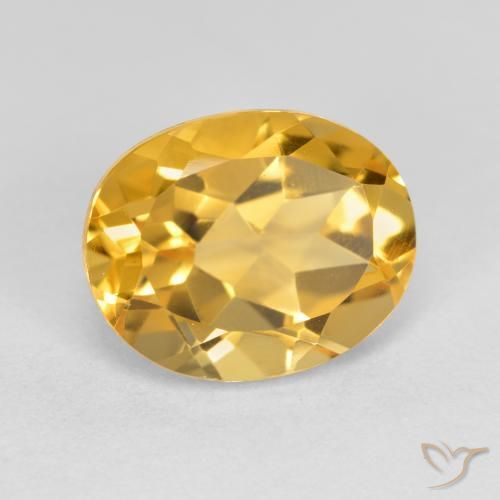 3.60 ct Golden Citrine Stone, Natural Citrine in Oval Facet Shape for Sale