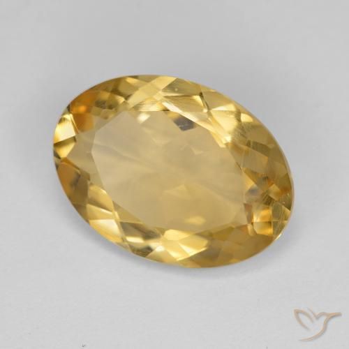 4.12 ct Golden Citrine Stone, Natural Citrine in Oval Facet Shape for Sale