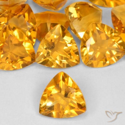 1.00ct Natural Deep Orange-Gold Citrine, Trillion, VVS-VS