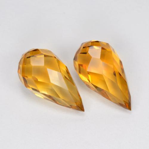 Dark Orange-Gold Citrin Edelstein - 2.6ct Briolette (ID: 574163)