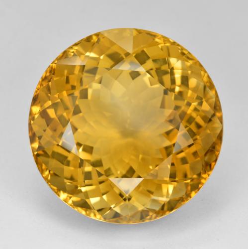 Dorado oscuro Citrina Gema - 82.7ct Faceta Redonda (ID: 574168)