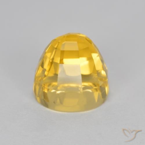 2.81 ct Golden Citrine Stone, Natural Citrine in Bullet Shape Checkerboard Shape for Sale