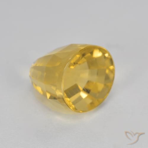 Citrine Gemstone in 8 x 6.9 mm Size for Sale, Citrine Stone in Medium Gold Color