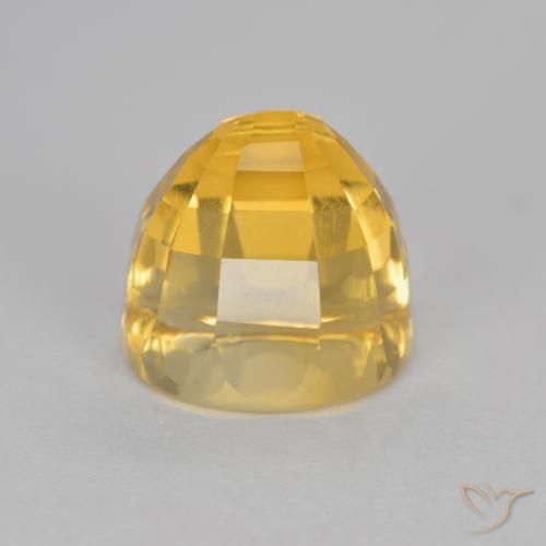 3.09 ct Golden Citrine Stone, Natural Citrine in Bullet Shape Checkerboard Shape for Sale