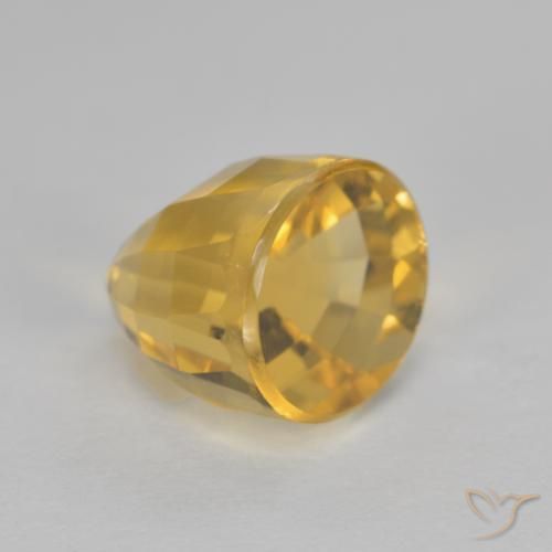 Citrine Gemstone in 8.2 x 7 mm Size for Sale, Citrine Stone in Medium Gold Color
