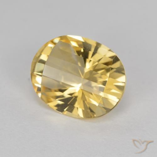 2.36 ct Golden Citrine Stone, Natural Citrine in Oval Bar Cut Shape for Sale