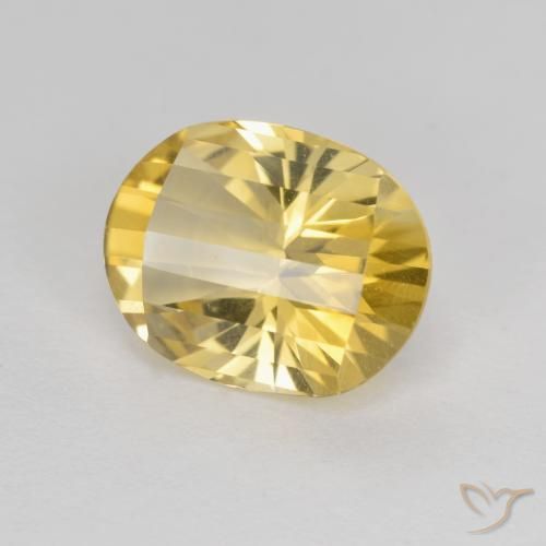 2.39 ct Golden Citrine Stone, Natural Citrine in Oval Bar Cut Shape for Sale