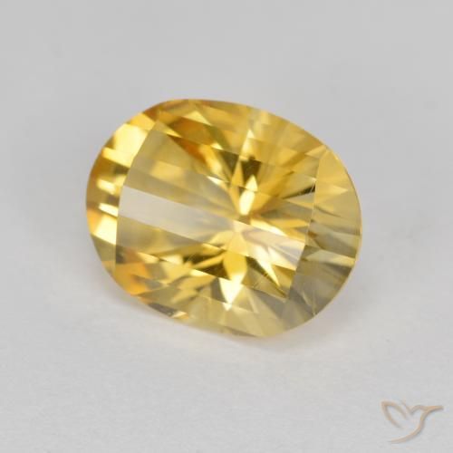 2.42 ct Golden Citrine Stone, Natural Citrine in Oval Bar Cut Shape for Sale