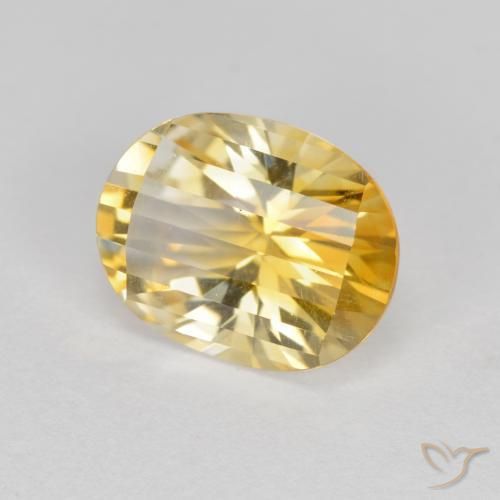 2.51 ct Golden Citrine Stone, Natural Citrine in Oval Bar Cut Shape for Sale