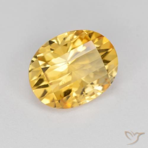 2.53 ct Golden Citrine Stone, Natural Citrine in Oval Bar Cut Shape for Sale